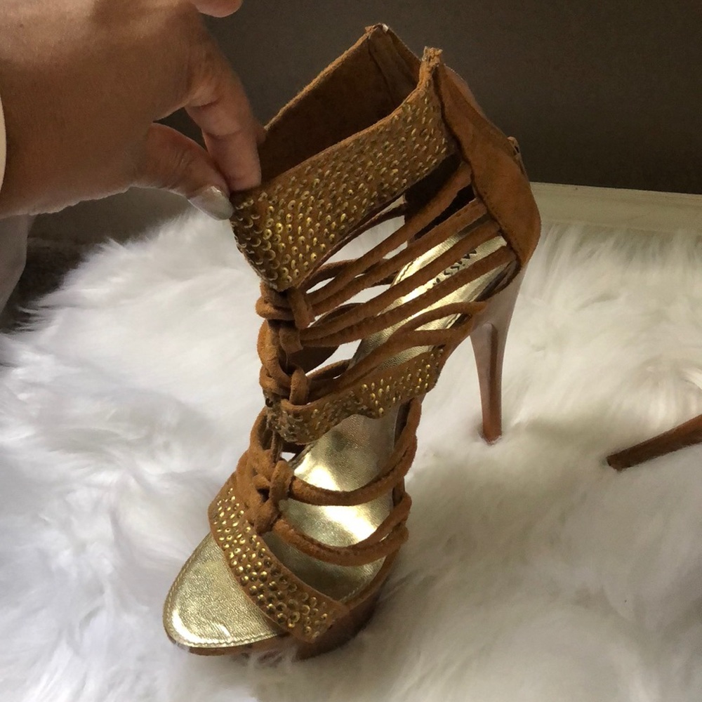 Strappy platform heels